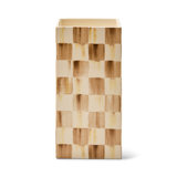Mocha Check Pillar Vase