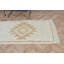 Tapis de couloir turc crème fait à la main avec motif géométrique et couleur douce pour un décor de couloir de style rétro