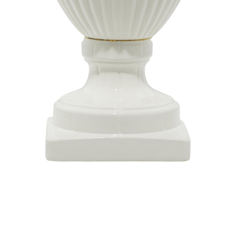 Alpharetta ceramic jars with lid, Blanc, H 32 po x l 12 po x P 12 po