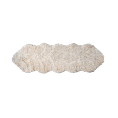 Tapis lavable antidérapant en fausse fourrure brun clair 4 x 6 Leakes