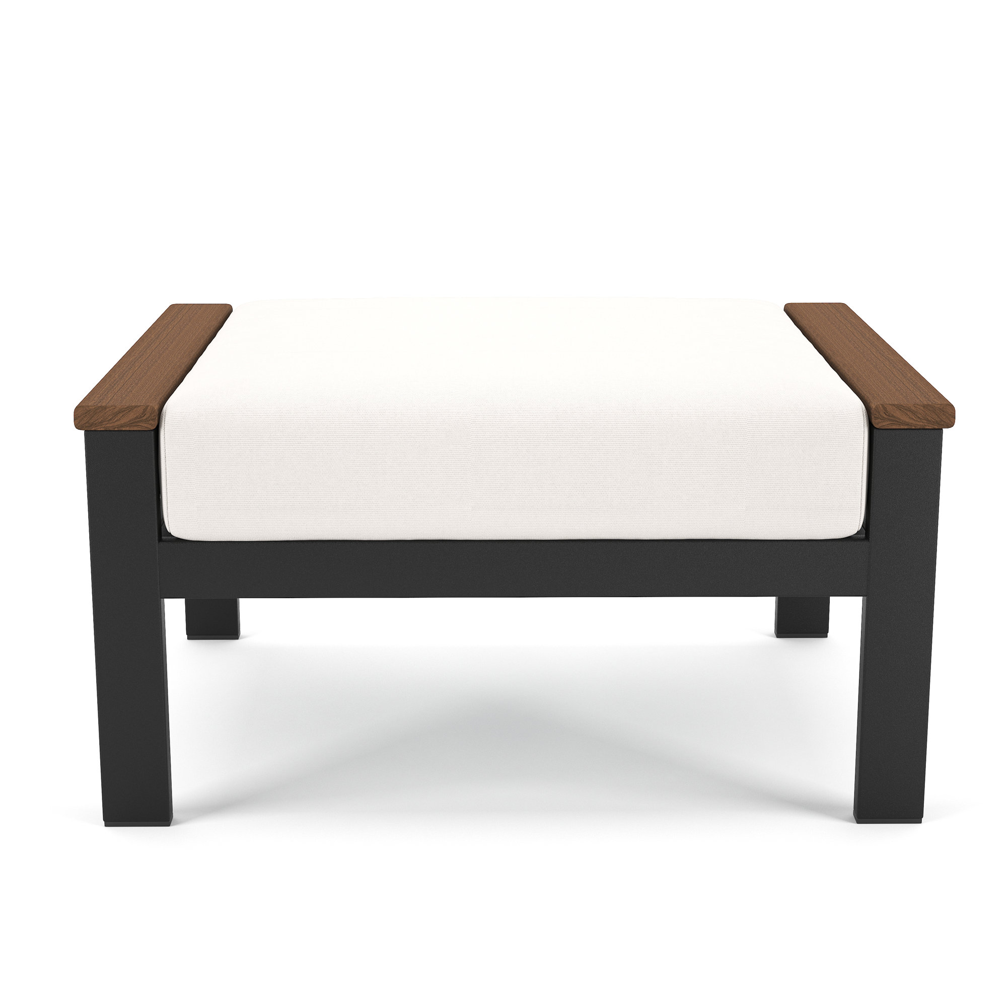  Townsend Indoor Outdoor Aluminum Ottoman with Sunbrella® Cushion, Sunbrella Canvas Natural