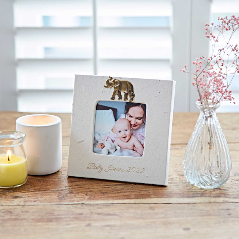 Natural Elephant Dung/Paper Picture Frame, 15.5cm x 15.5cm, Square