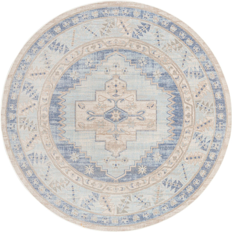 Parchette Oriental Indoor Rug, Round 7'