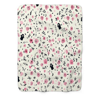 Fleurs fantomatiques - couverture Sherpa 1 pièce de qualité supérieure 0144