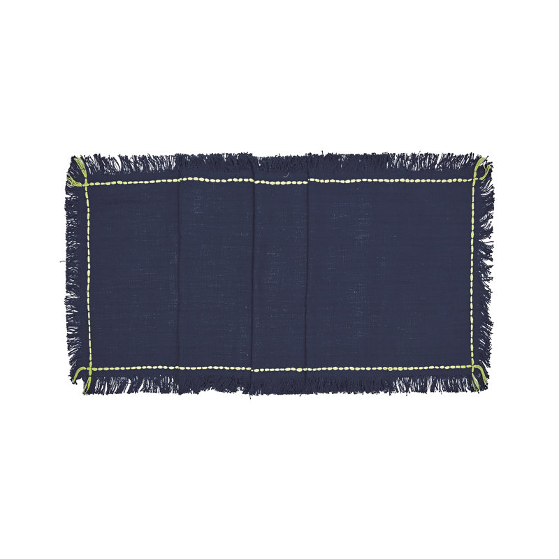 Chemin de table en coton Gwinner Cheryl, Bleu