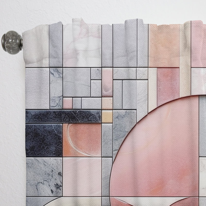 Rideau moderne en velours obscurcissant Dugas Pink Transcendent Angles III - 1 panneau, L 52 po x L 84 po