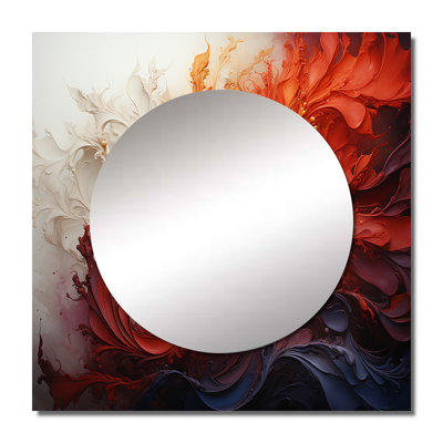 Energetic Spiralscape II - Abstract Spirals Square Mirror For Wall Art Decor