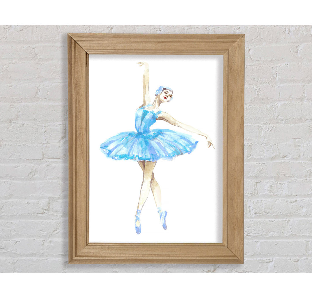 Blaue Ballerina 5 - Einzelner Bilderrahmen Kunstdrucke