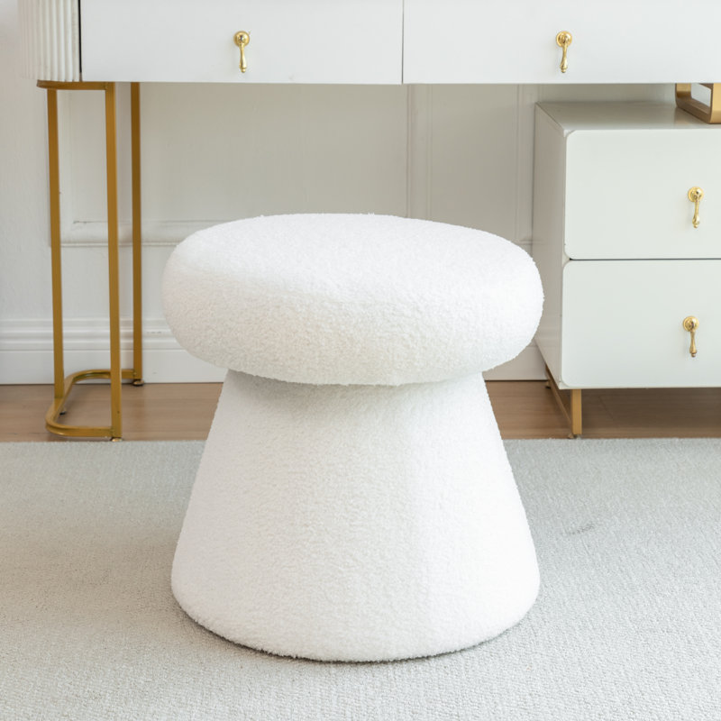 Repose-pieds avec tabouret décoratif, Blanc