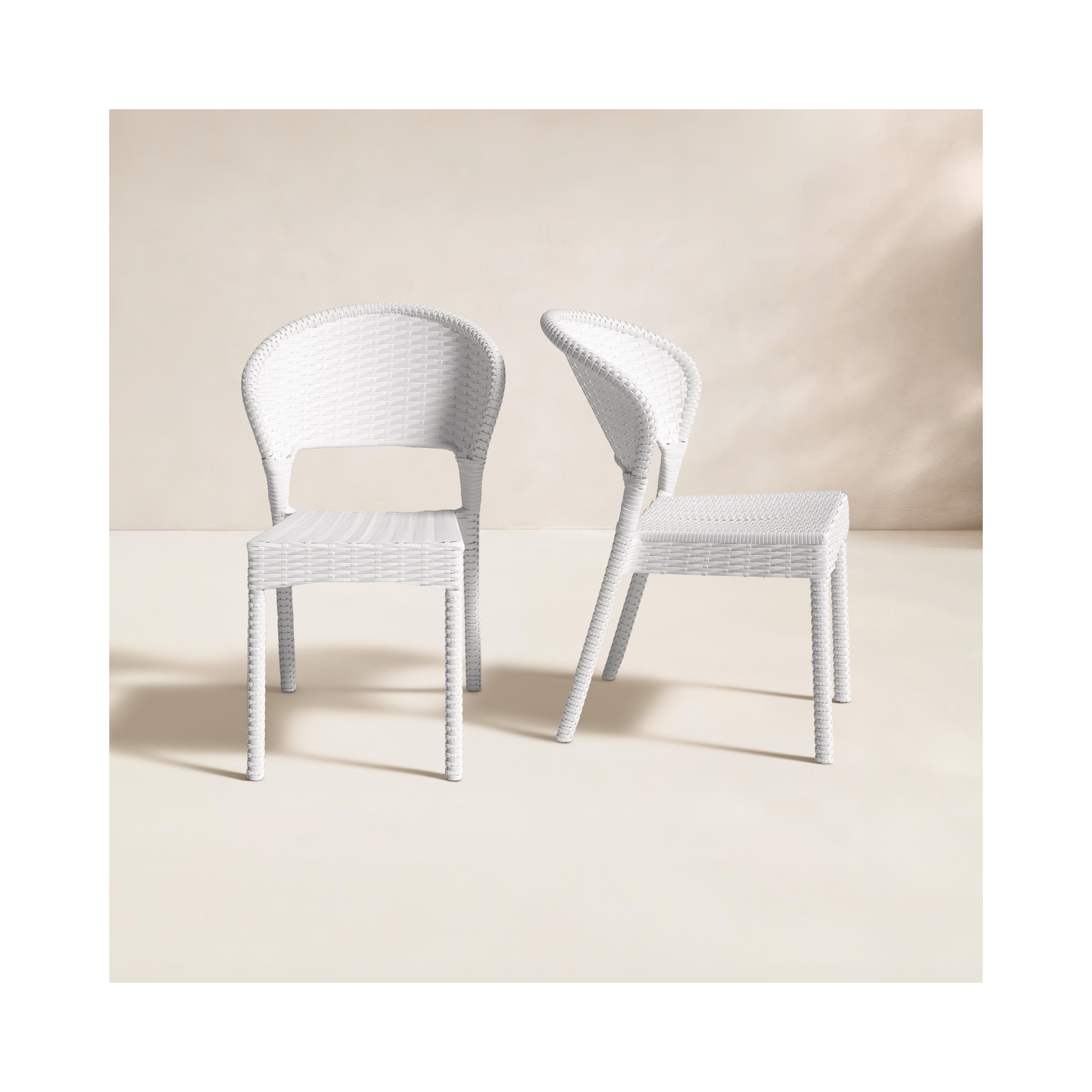 Coral Stacking Side Chair, White