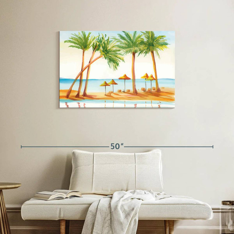 Gillard Beachside Palmiers, peinture, H 24 po x l 36 po