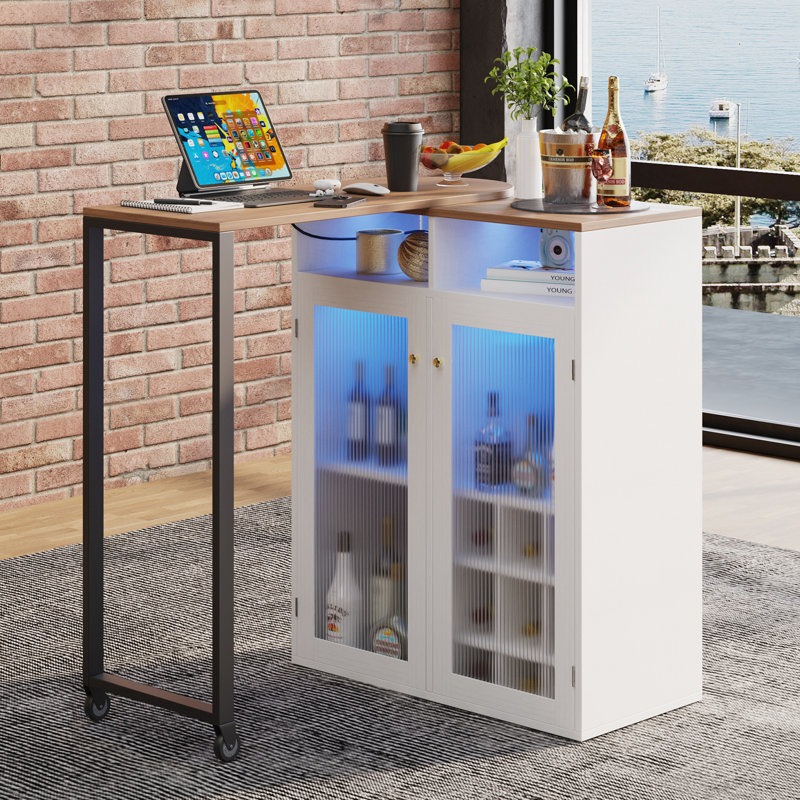Bar rotatif 360 ° avec éclairage DEL, Blanc