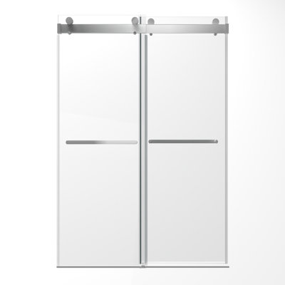 44 To 48 In. W X 76 In. H Double Sliding Frameless Soft-Close Shower Door, Premium 3/8 Inch (10Mm) Thick Tempered Glass And Easy-Cleaning Coating