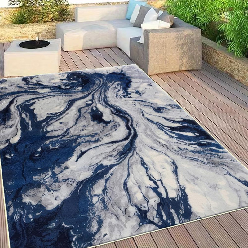 Abstract Blue And White Area Rug, Soft And Lightweight, Suitable For All Seasons, Easy To Maintain And Easy To Clean, Machine Washable Carpet Floor Mat, Suitable For Living Room, Bedroom, Dining Room, Hallway, Balcony, Room Decor, Home Decor, Outdoor Dec