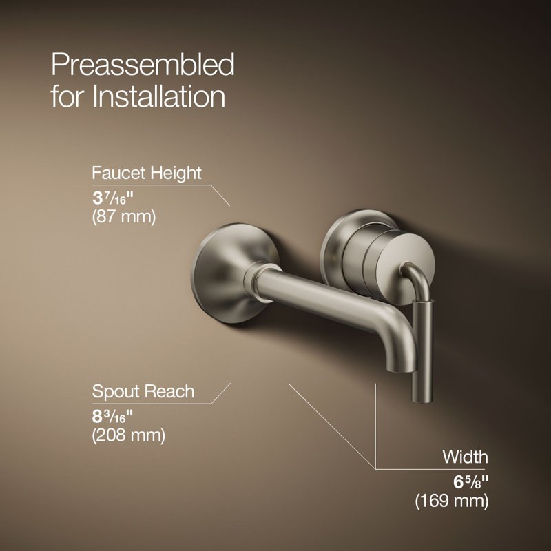 Tone Wall-Mount Single-Handle Bathroom Sink Faucet, Vibrant Brushed Nickel