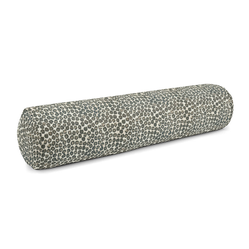 Coussin de traversin en mélange de pois, Bleu / blanc, 8 po x 24 po