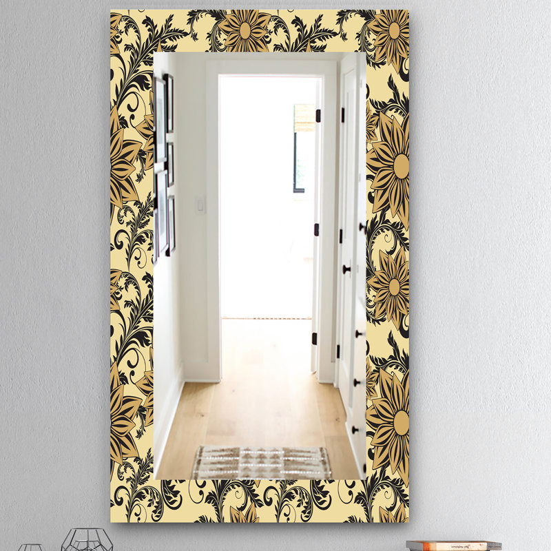 Miroir mural traditionnel floral, H 39,4 po x l 29,5 po