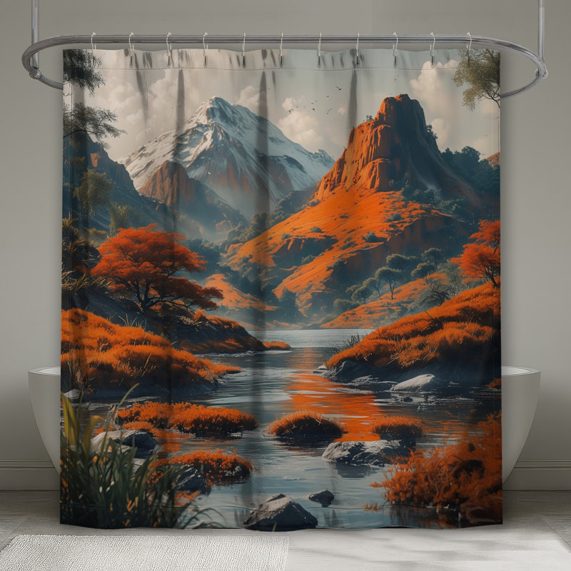 Rideaux de douche enneigé Snow River, L 70 po x H 93 po