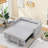 Magnificent Gray Corduroy With Pull-Out Tabletop & Port Extraordinary Movable Table And Input-523849894