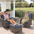  9 Piece Wicker Outdoor Furniture Set with 6-inch Comfy Cushions, High Back Patio Furniture Set with Swivel Rocking Chairs and Side Table-259273670-259273671