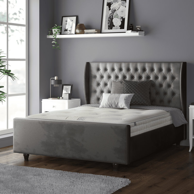 Bartelt Upholstered Bed, Super King (6'), Grey