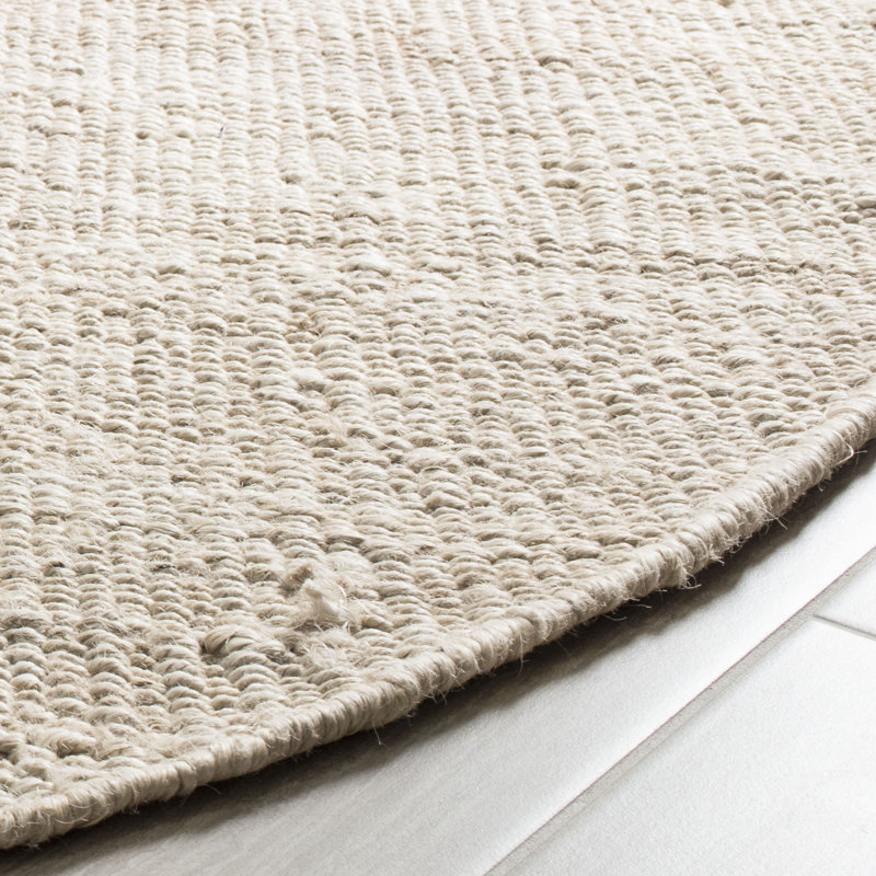 Fitzwater Hand Woven Jute Area Rug, Rond 6 pi