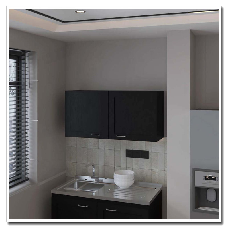 Armoire murale noire avec 2 portes, Noir