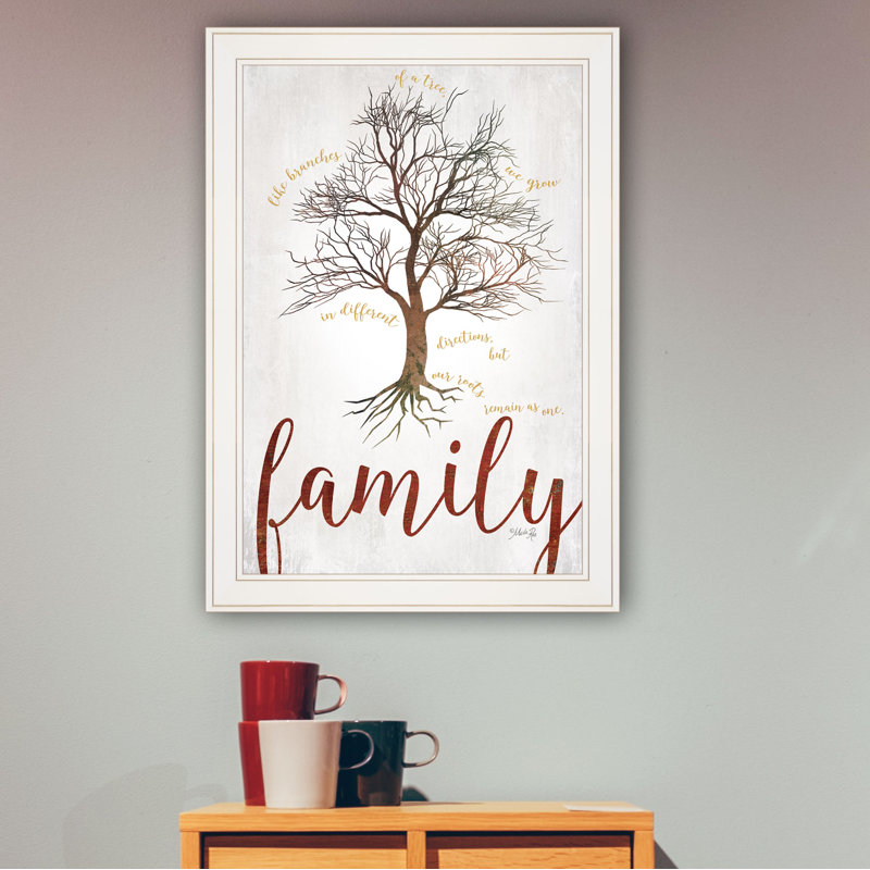 Family Tree Framed Wall Art for Living Room, Home Wall Décor Print By Marla Rae, White Framed