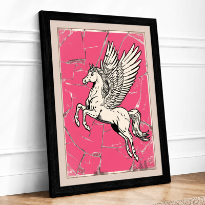 Pegasus in Flight Retro - Framed Print