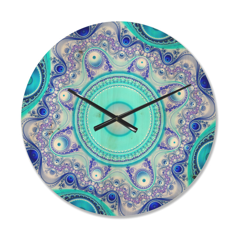 Horloge murale Wavy Curves and Circles, Moyen