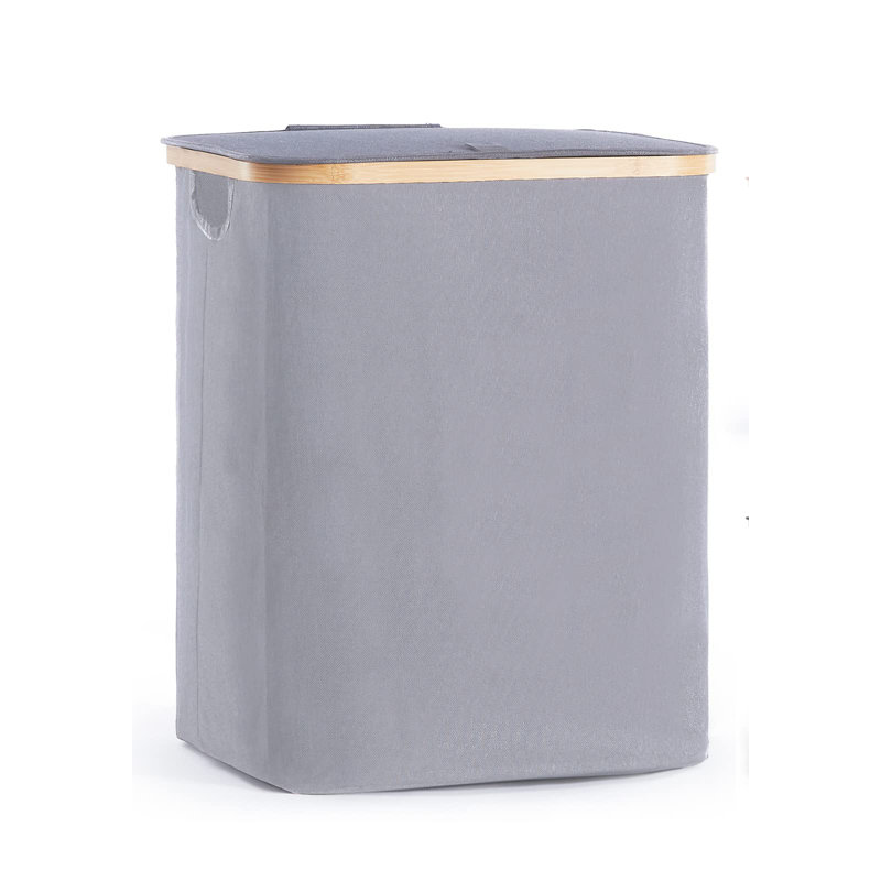 Fabric Laundry Hamper with Handles, Gray