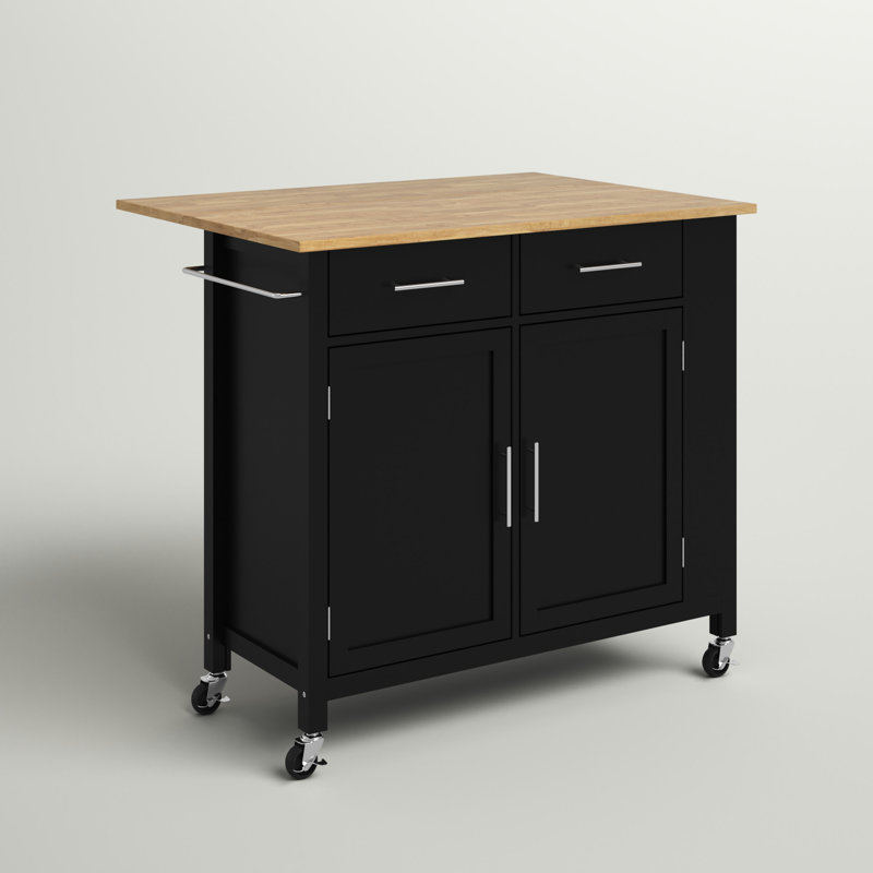 Allura Kitchen Island, Black