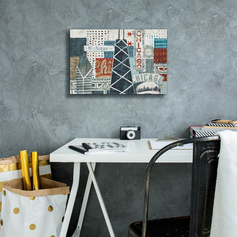 «Hey Chicago 3» par Michael Mullan, art mural sur toile, H 12 po x l 18 po x P 0,75 po