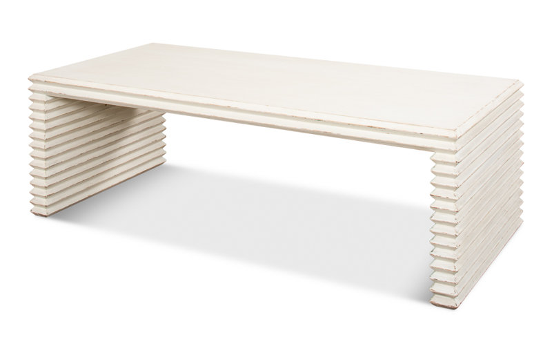 Solid Wood Coffee Table, Antique White
