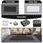 Waterproof Reversible Outdoor Rug 9x12ft – Durable Edgeed Plastic Straw Patio Carpet – Washable, Non-Slip, Fade & Mark Resistant – With Carry Bag & Stakes – Black and White, USA-1194818189-1194818188