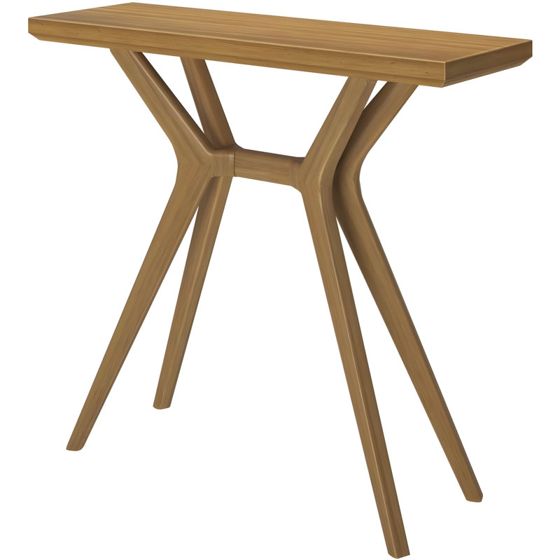 Modern Solid Wood Console Table With Cross-Leg Base, Scandinavian Design Sofa Table For Living Room, Entryway, Or Foyer