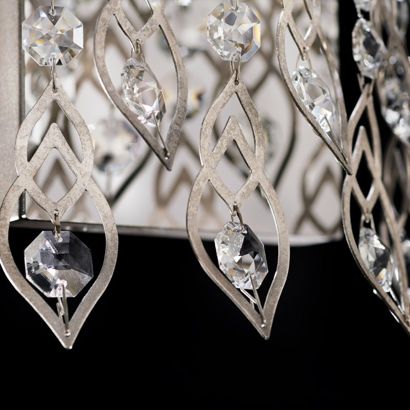 Pavona 1 Light Crystal LED Wall Sconce, Antique Silver