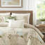Couette en coton 6 pièces pour un style de vie côtier, taille Queen, rembourrage, imprimé tropical aux nuances variées.