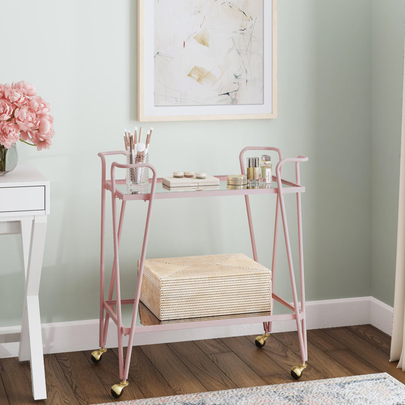Metal Bar Cart, Pink