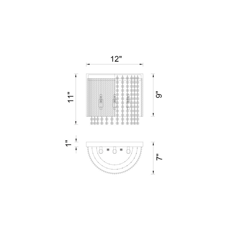 Plafonnier encastré 3 lumières Batty