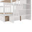 Lit superposé simple avec escalier sécuritaire et rangement pour tiroirs - garde-corps blanc-309480136-309480151