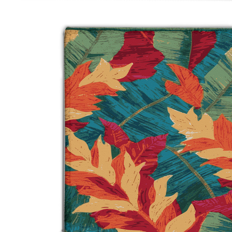 Tapis rouge intérieur et extérieur Botanical, Rectangulaire 8 pi x 10 pi