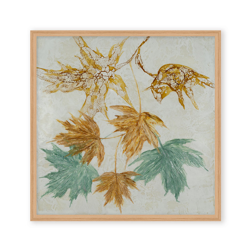 Nature Inspired "Lustrous Foliage" Canvas Wall Art By , 20" H x 20" W x 1.125" D, Framed Matted Print, Brown