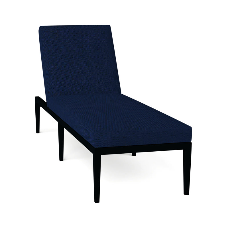 Elegante 78" Long Reclining Single Chaise with Cushions, No Welt, Elegante #97 Midnight, Tweed Toffee