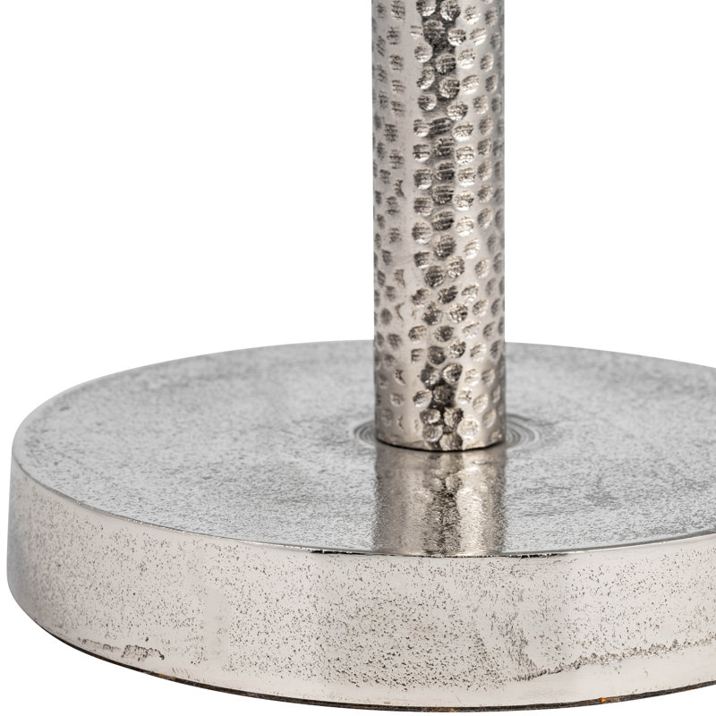 Table d'appoint en marbre Rejanae Elegant, Plateau blanc / base argent