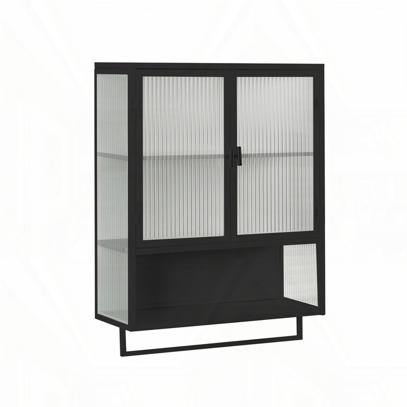 Armoire murale 23,62 "à deux portes, Black, Black