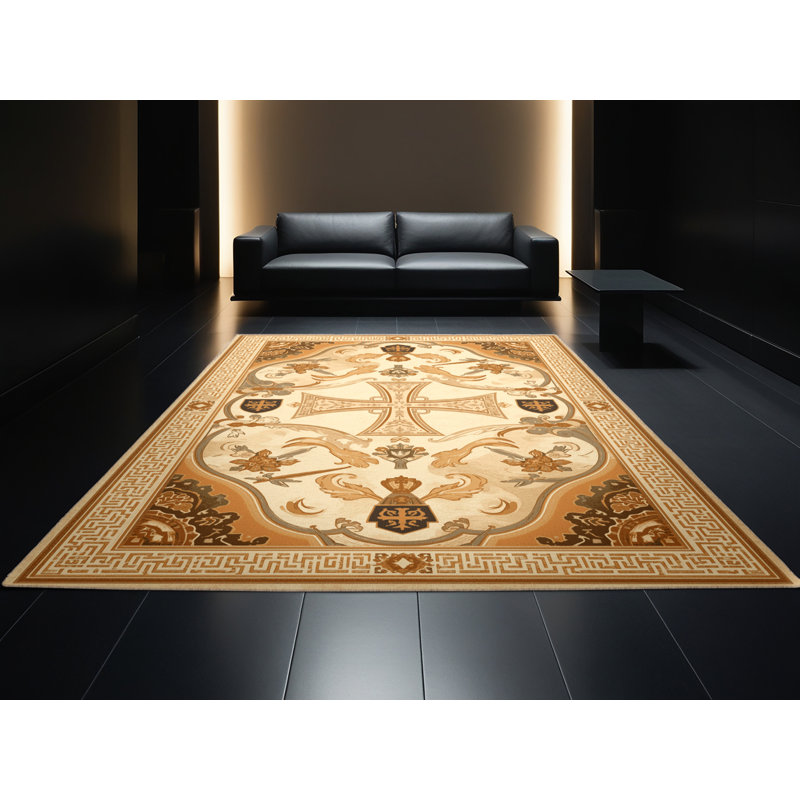 Tapis oriental traditionnel brun / beige lavable à la machine Zack, 4 x 6