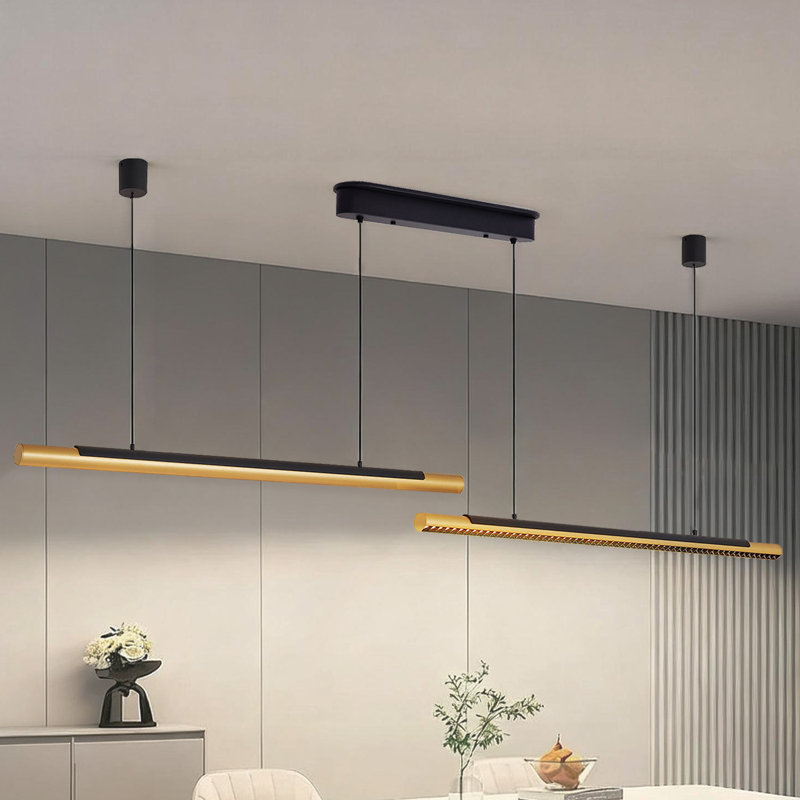 Luminaire de salle à manger à DEL de 75 pouces, conception moderne à deux tubes, éclairage directionnel réglable