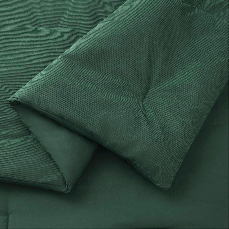 2 Pieces Comforter Set, Green Checkered