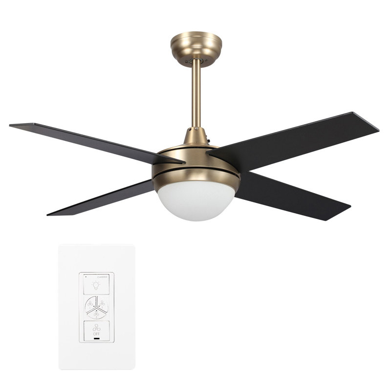 Ventilateur de plafond intelligent Neva avec contrôle mural, ensemble d'éclairage inclus, fonctionne avec l'assistant Google, Amazon Alexa et les raccourcis Siri.